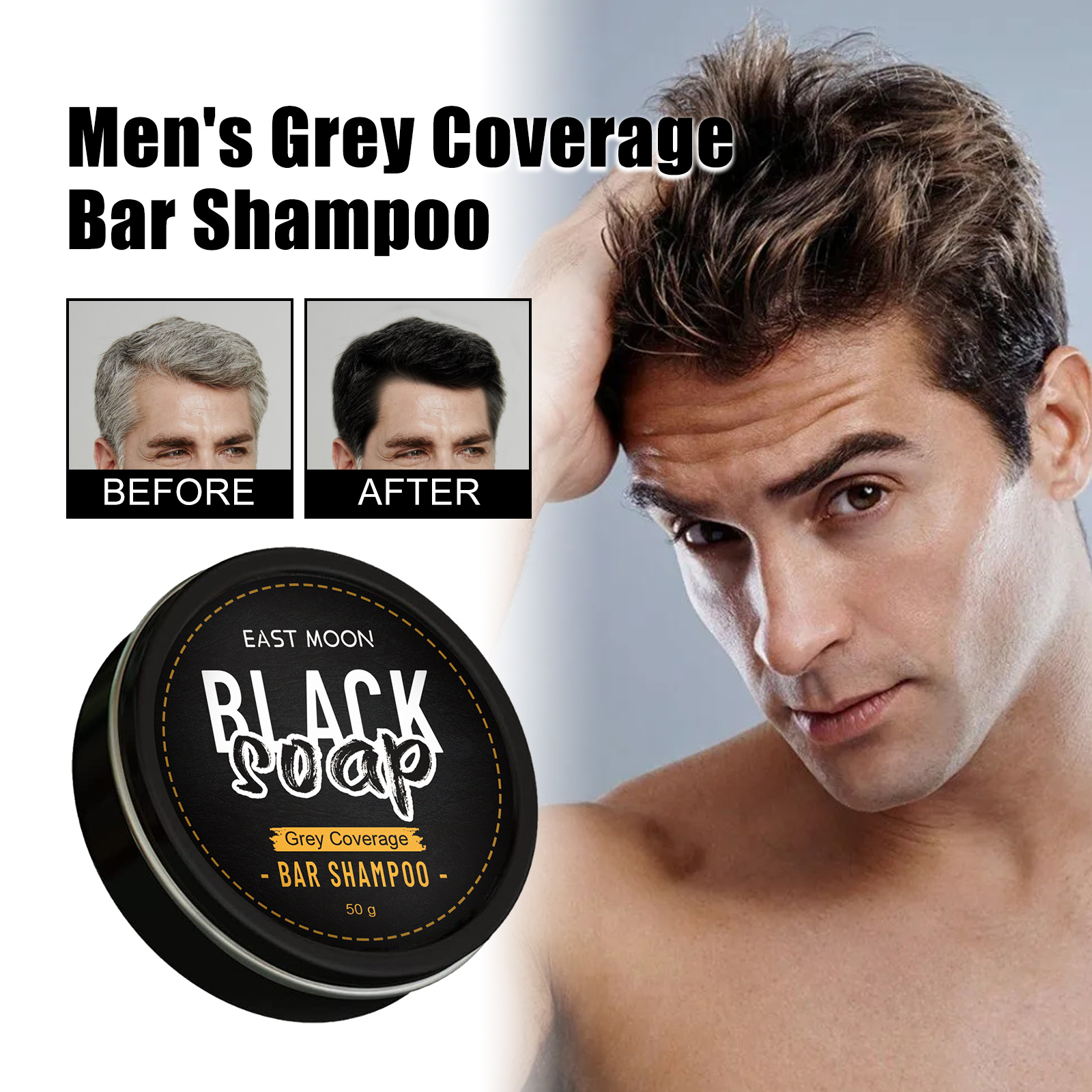 Men's Black Hair Soap