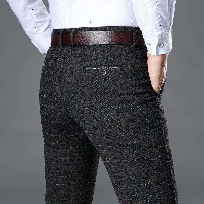 Pantaloni lunghi dritti da uomo business spazzolati