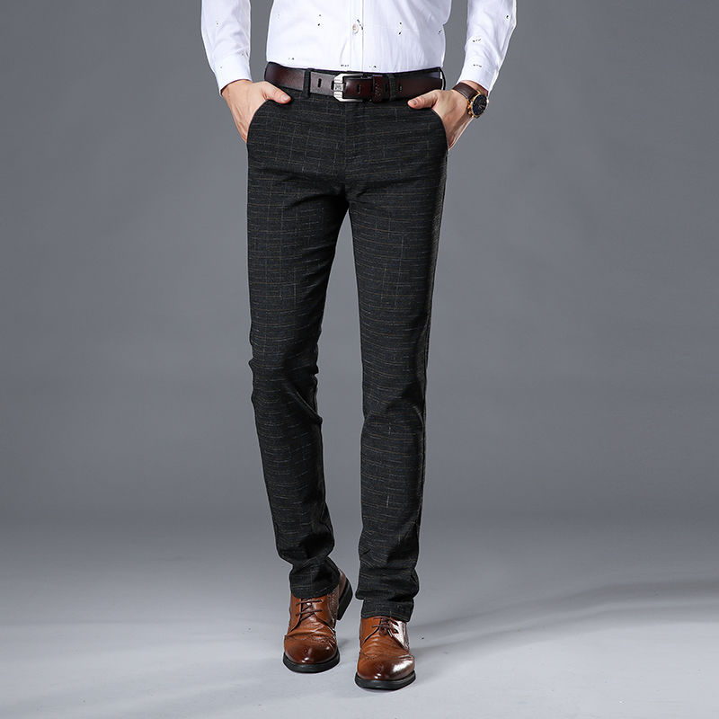 Pantaloni lunghi dritti da uomo business spazzolati