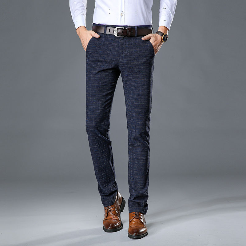 Pantaloni lunghi dritti da uomo business spazzolati