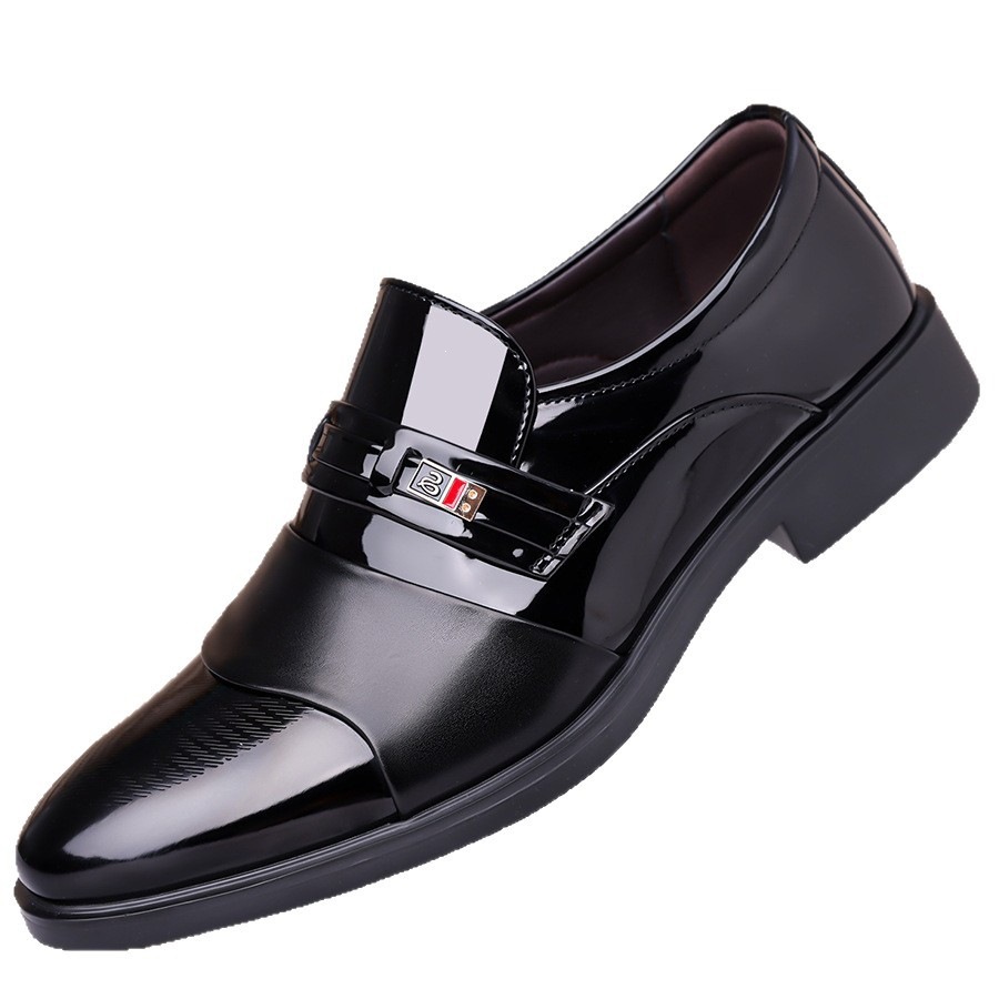 Men's Leather Shoes, High-end Business Formal Shoes, Pointed-toe Shiny Leather Men's