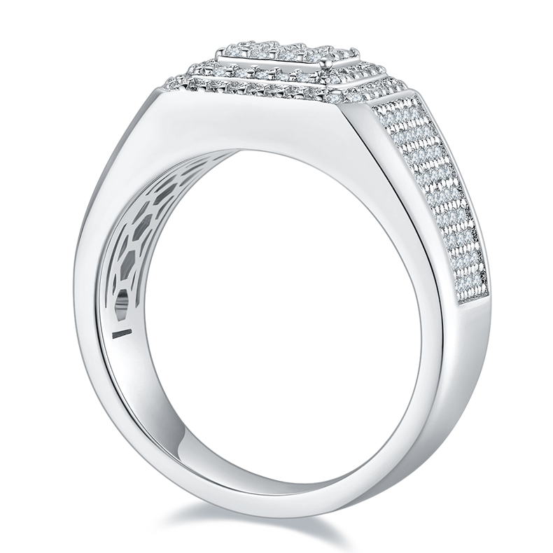 Men's Luxury And Fashionable Light Luxury Jewelry Silver Ring Silver-plated Platinum Set