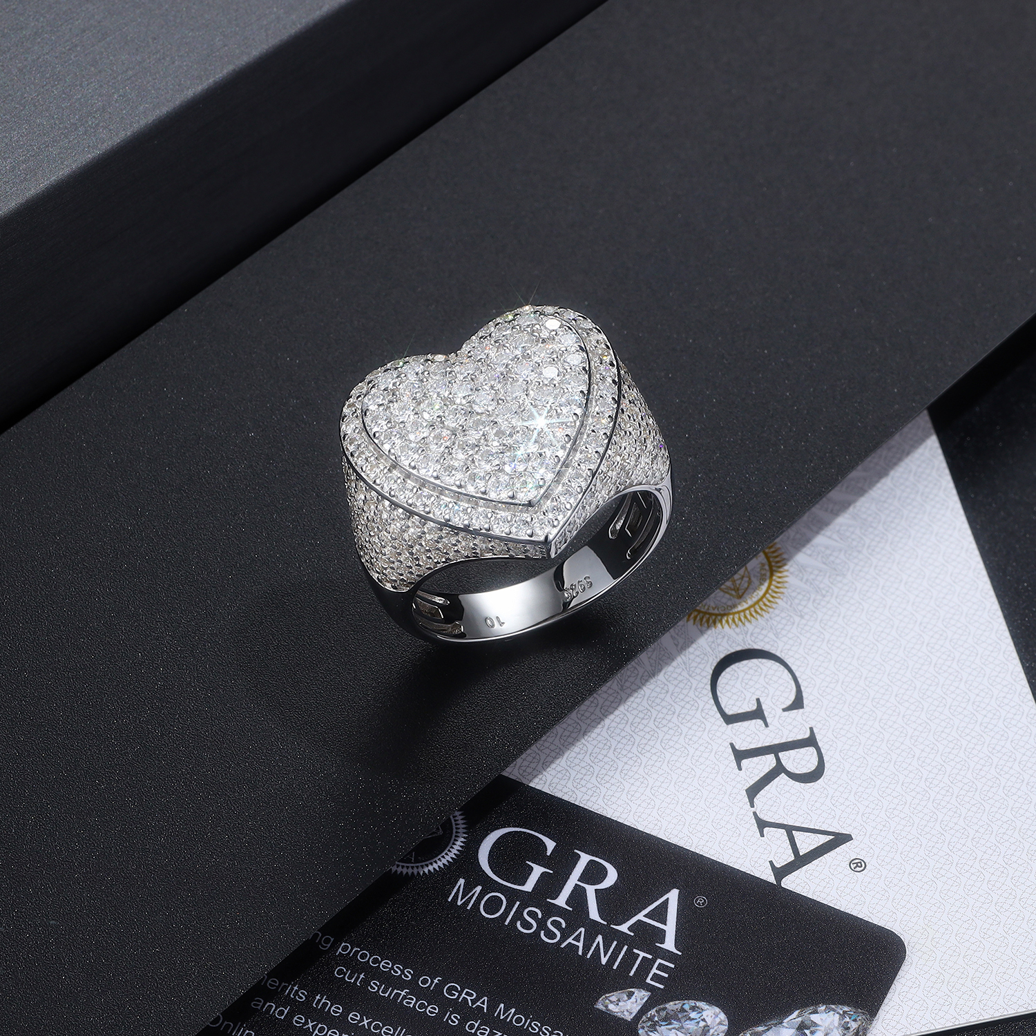 Men's Luxury And Fashionable Light Luxury Jewelry Silver Ring Silver-plated Platinum Set