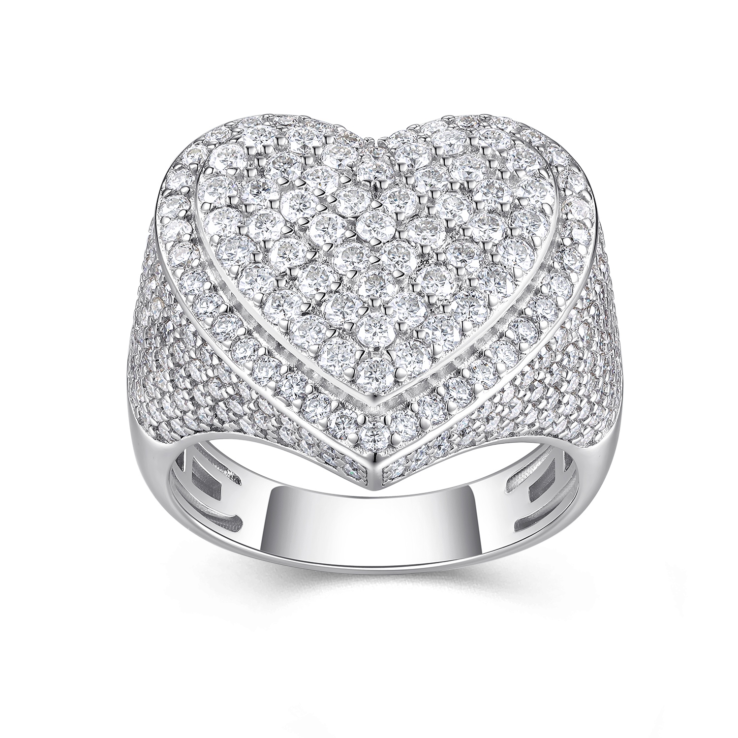 Men's Luxury And Fashionable Light Luxury Jewelry Silver Ring Silver-plated Platinum Set