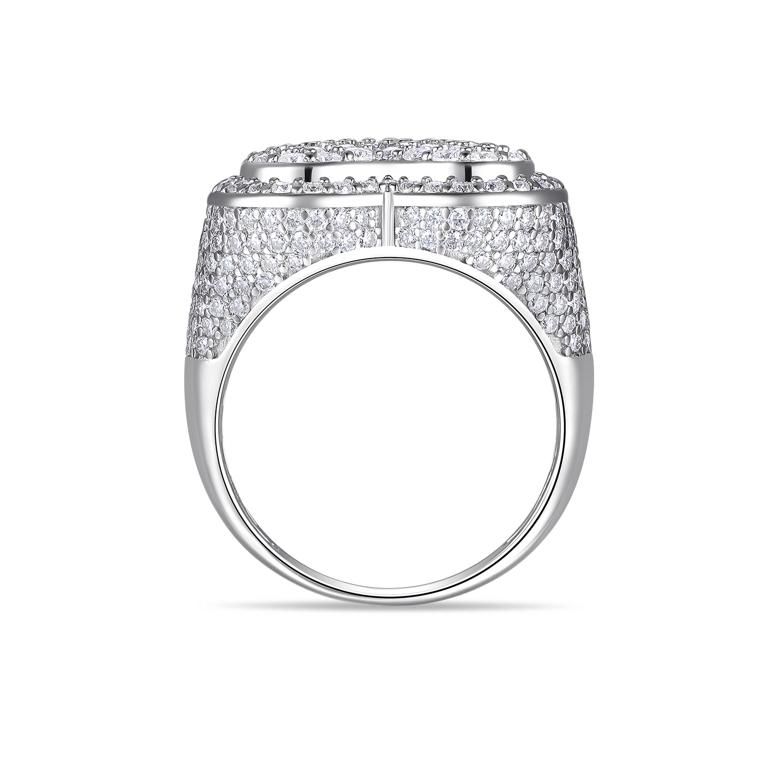 Men's Luxury And Fashionable Light Luxury Jewelry Silver Ring Silver-plated Platinum Set