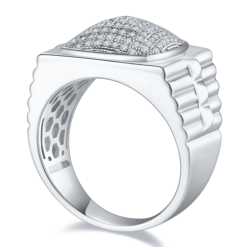 Men's Luxury And Fashionable Light Luxury Jewelry Silver Ring Silver-plated Platinum Set