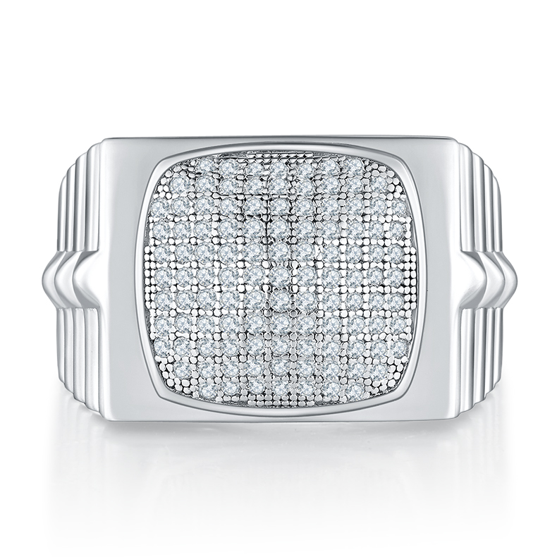 Men's Luxury And Fashionable Light Luxury Jewelry Silver Ring Silver-plated Platinum Set