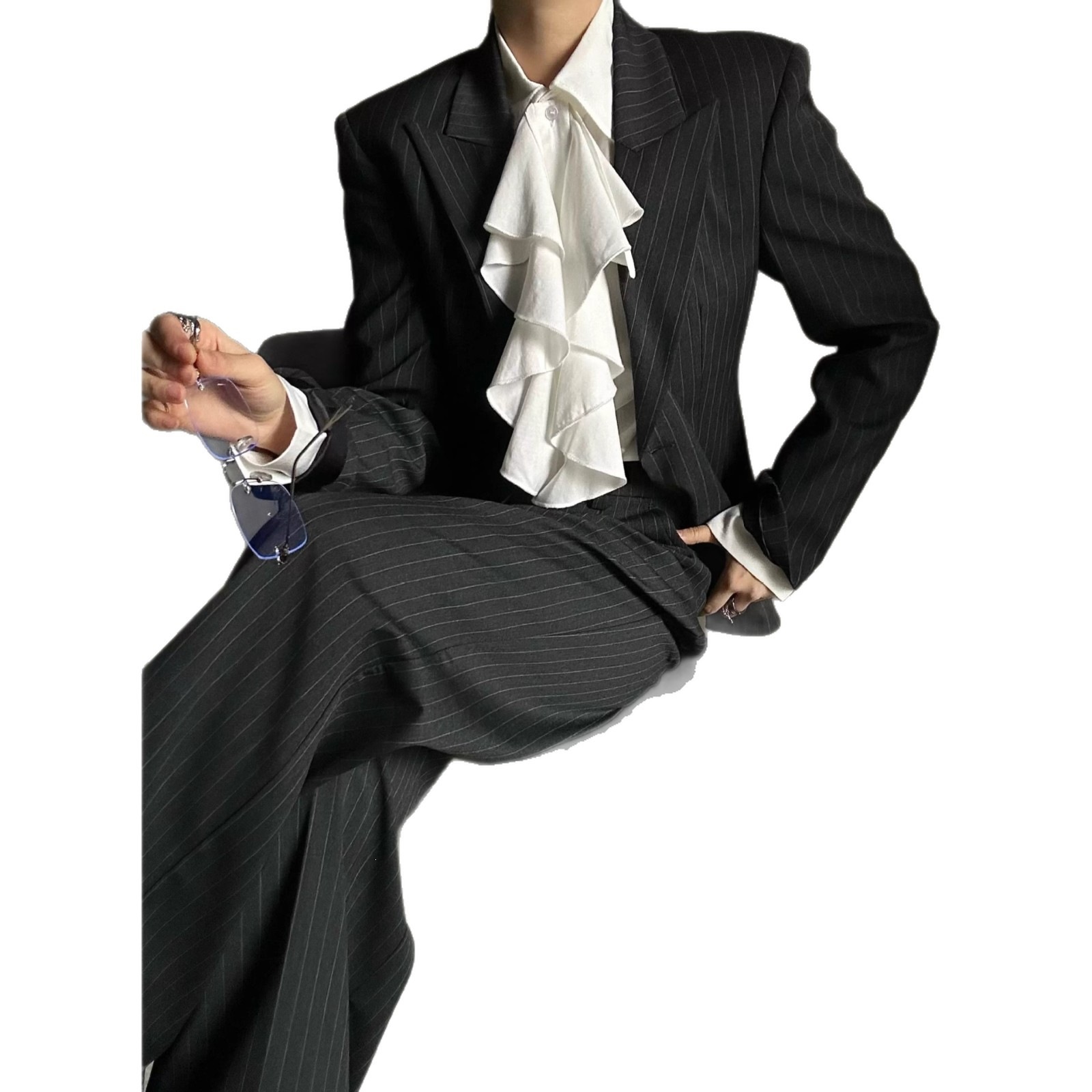 Mens And Womens Striped Spring Suit Trench Coat