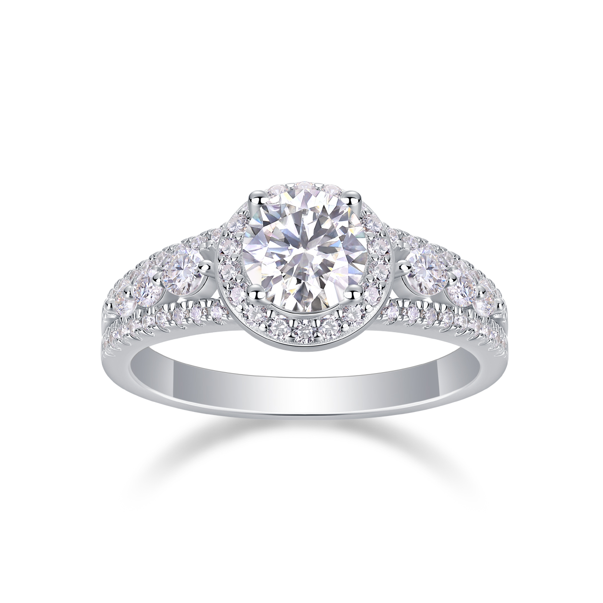 Meteor Shower - Set With 1-carat Top-quality Moissanite Silver And Platinum-plated Diamond