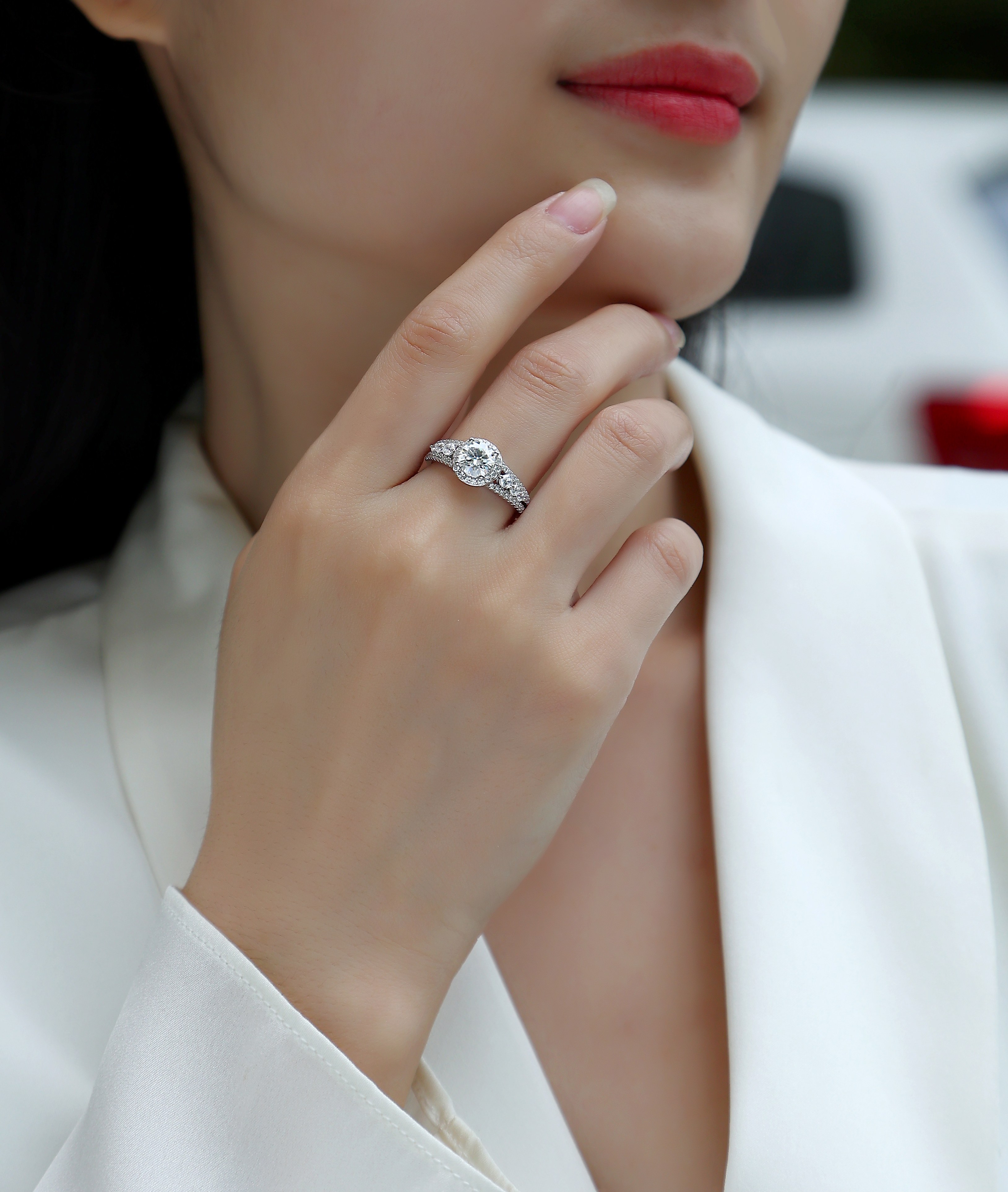 Meteor Shower - Set With 1-carat Top-quality Moissanite Silver And Platinum-plated Diamond