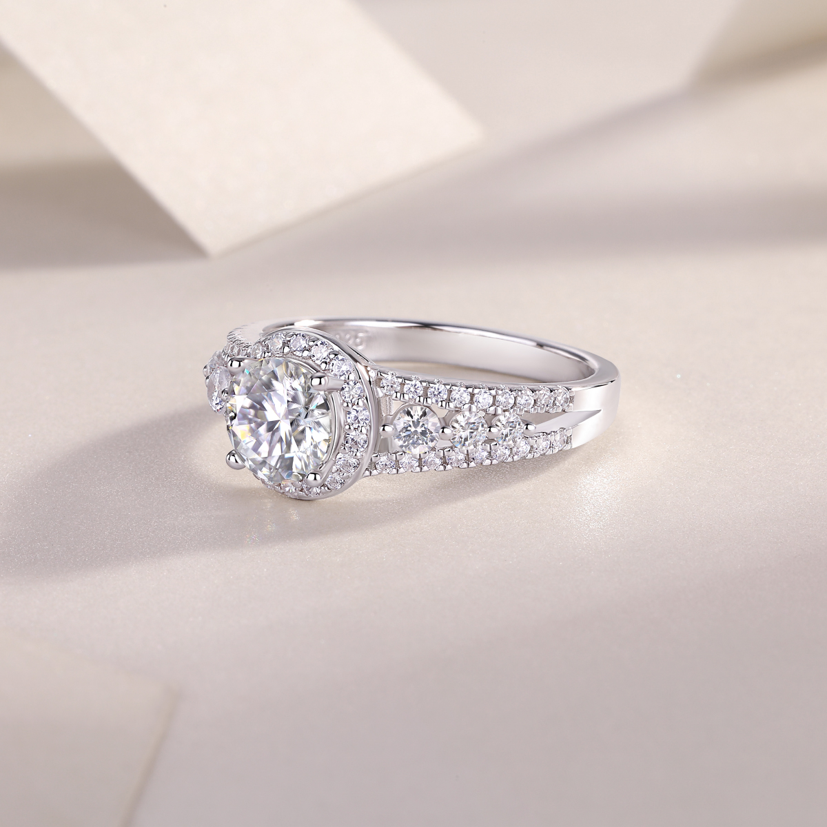 Meteor Shower - Set With 1-carat Top-quality Moissanite Silver And Platinum-plated Diamond