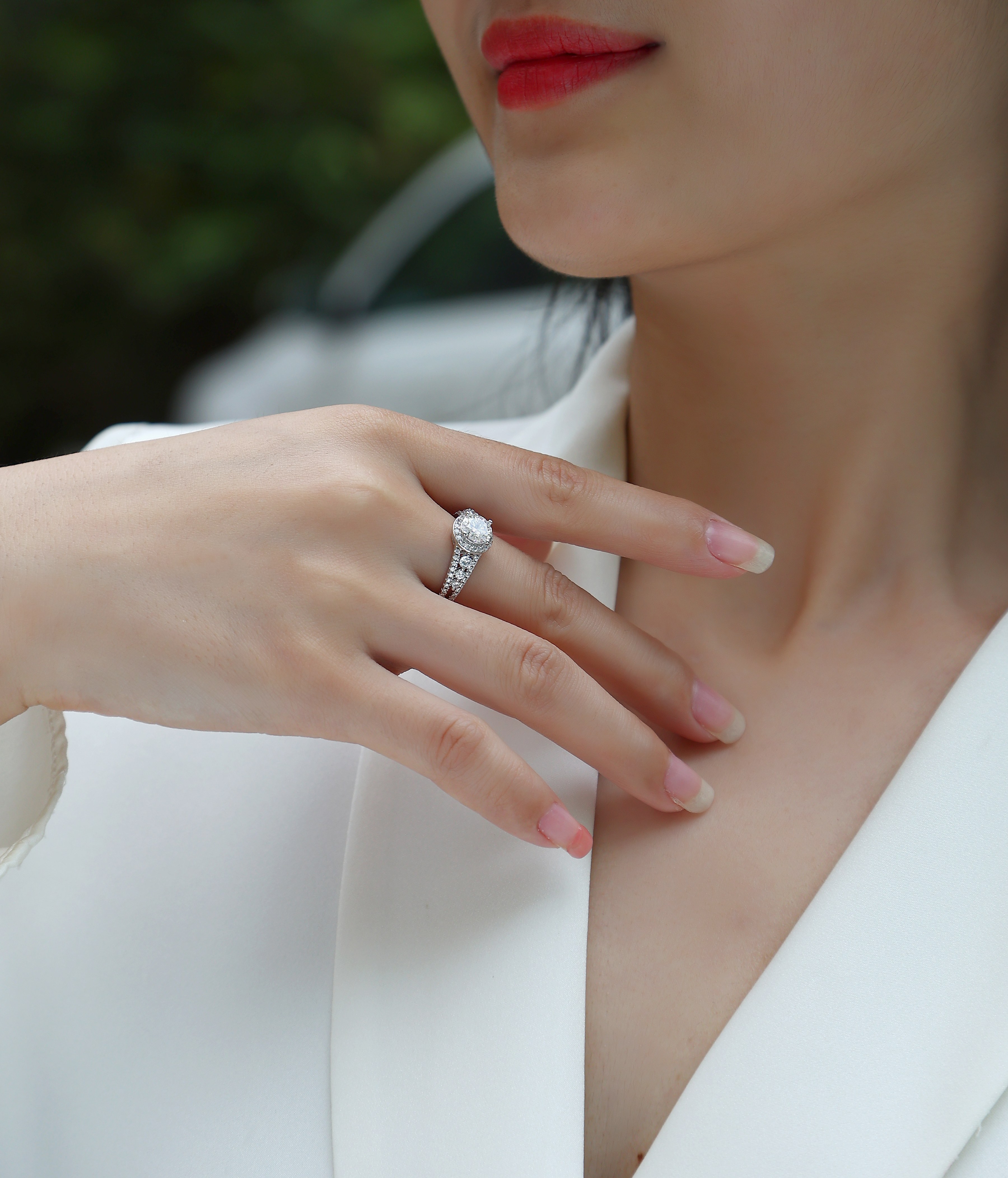 Meteor Shower - Set With 1-carat Top-quality Moissanite Silver And Platinum-plated Diamond