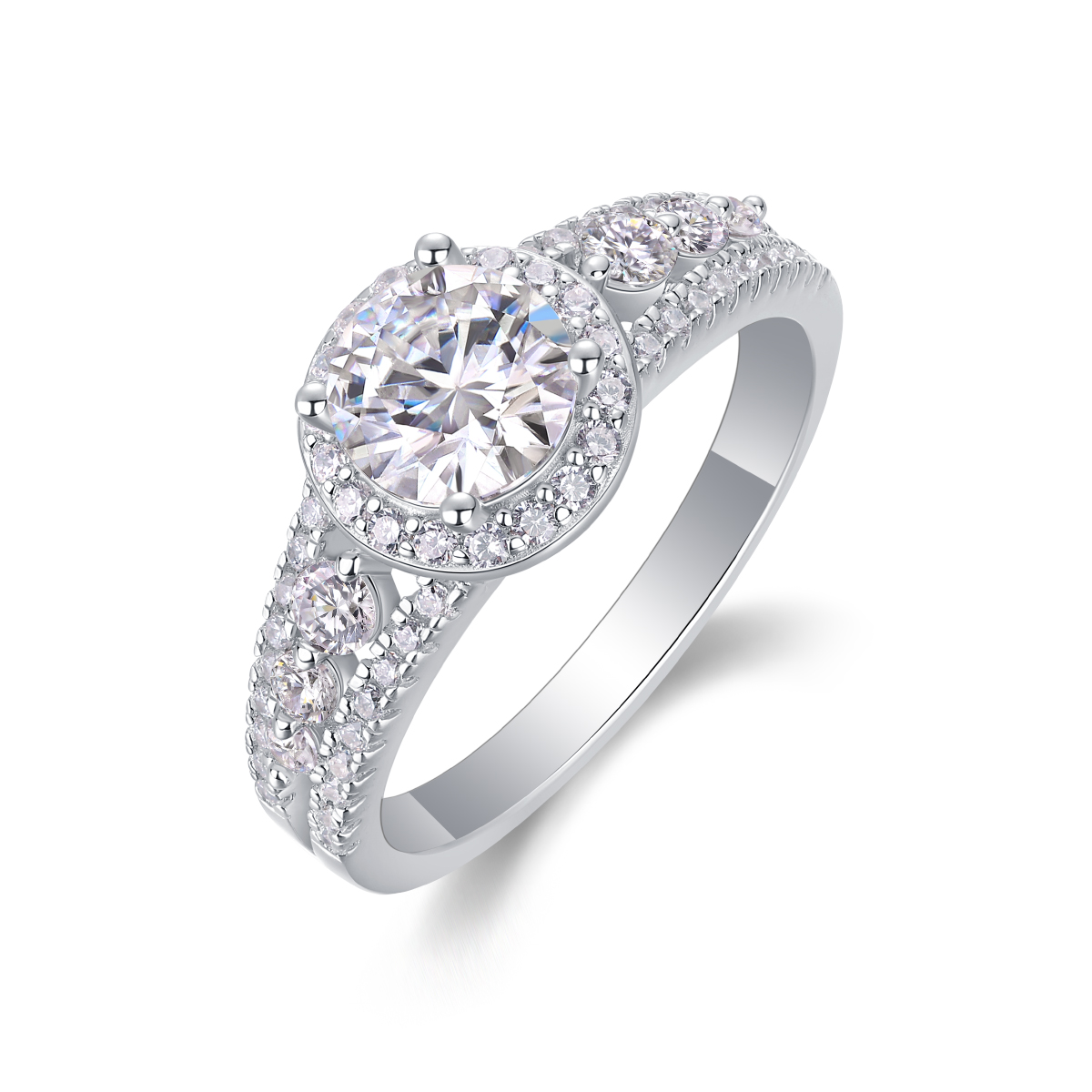 Meteor Shower - Set With 1-carat Top-quality Moissanite Silver And Platinum-plated Diamond