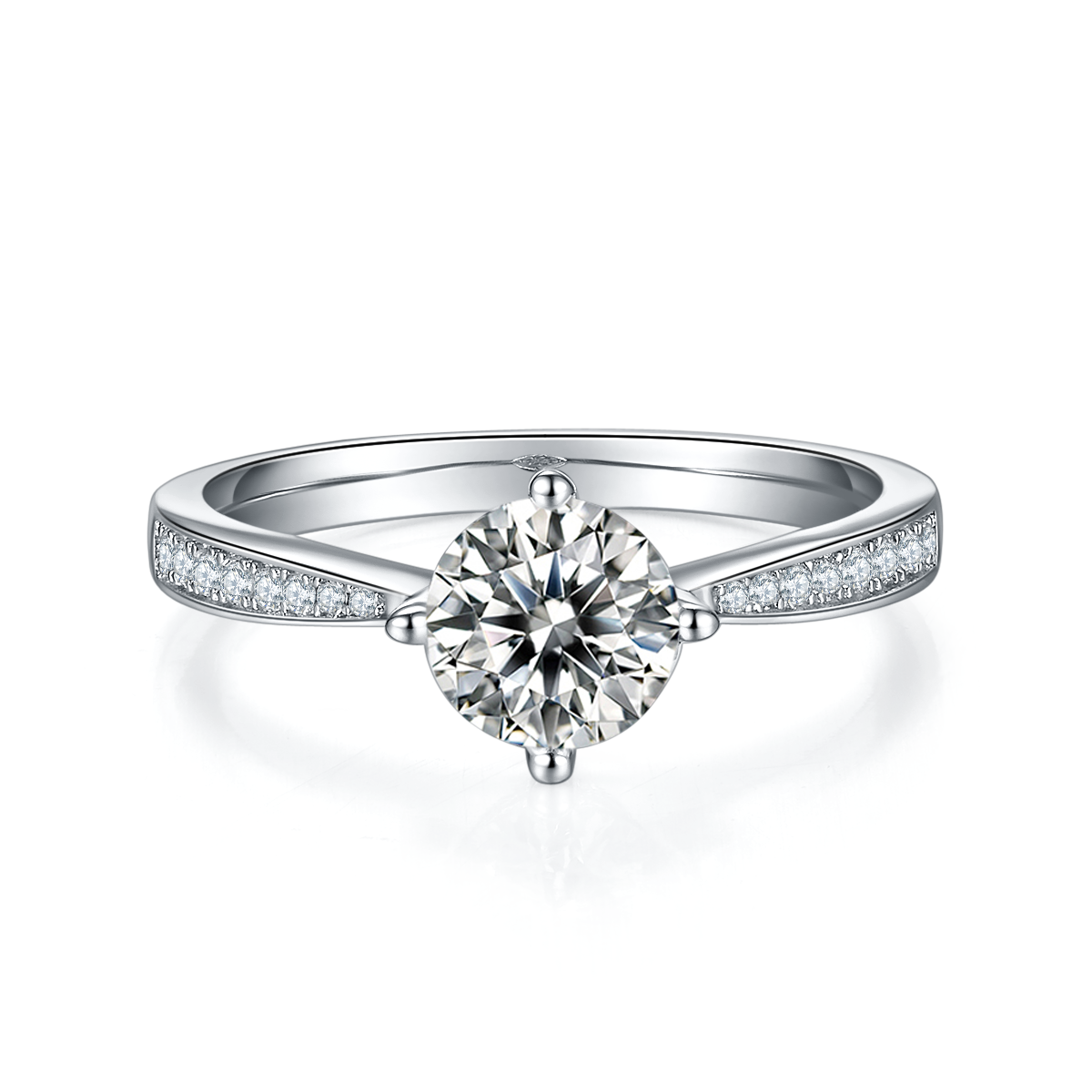 Moonlight City - A Wedding Ring Set With 1-carat Top-quality Moissanite Silver And