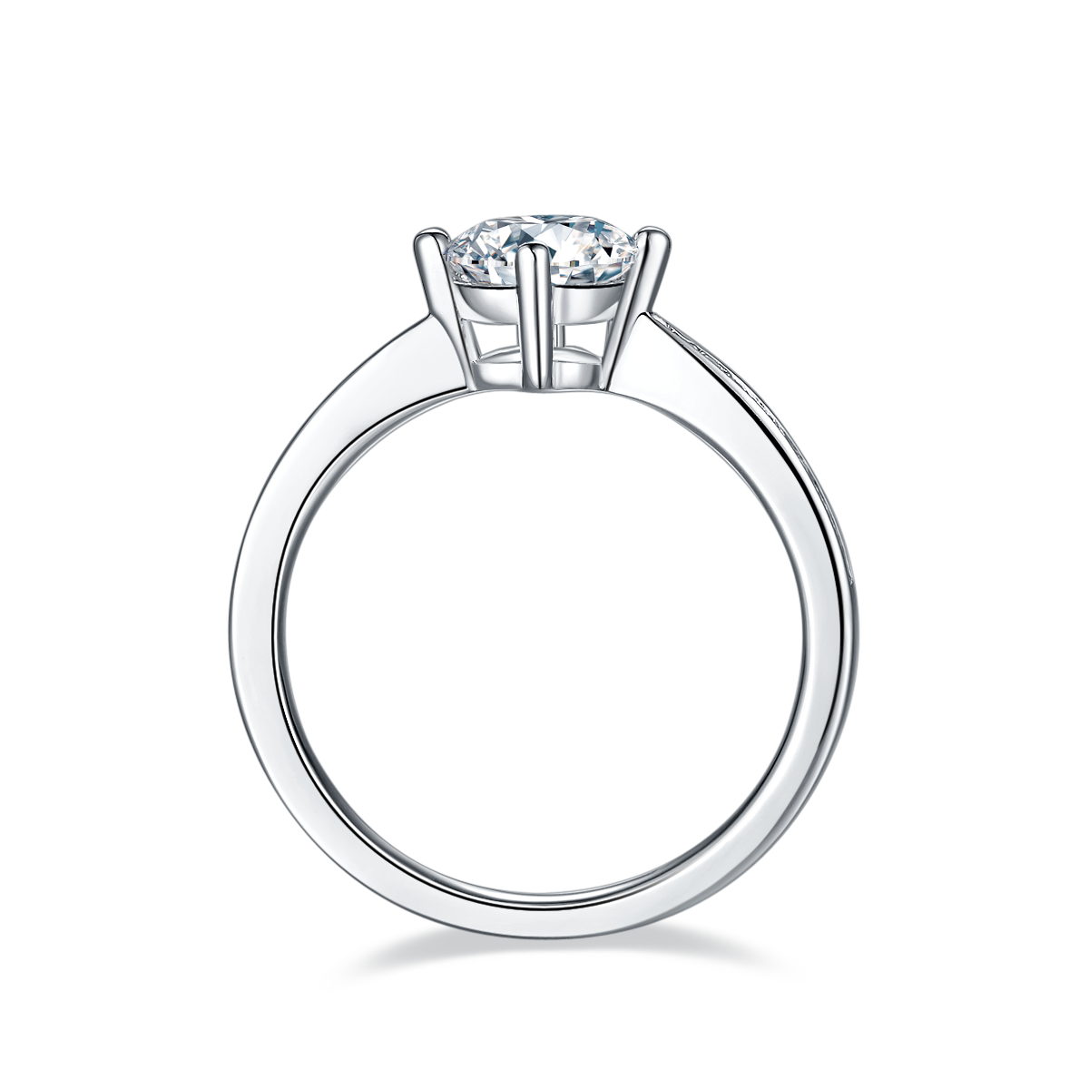 Moonlight City - A Wedding Ring Set With 1-carat Top-quality Moissanite Silver And