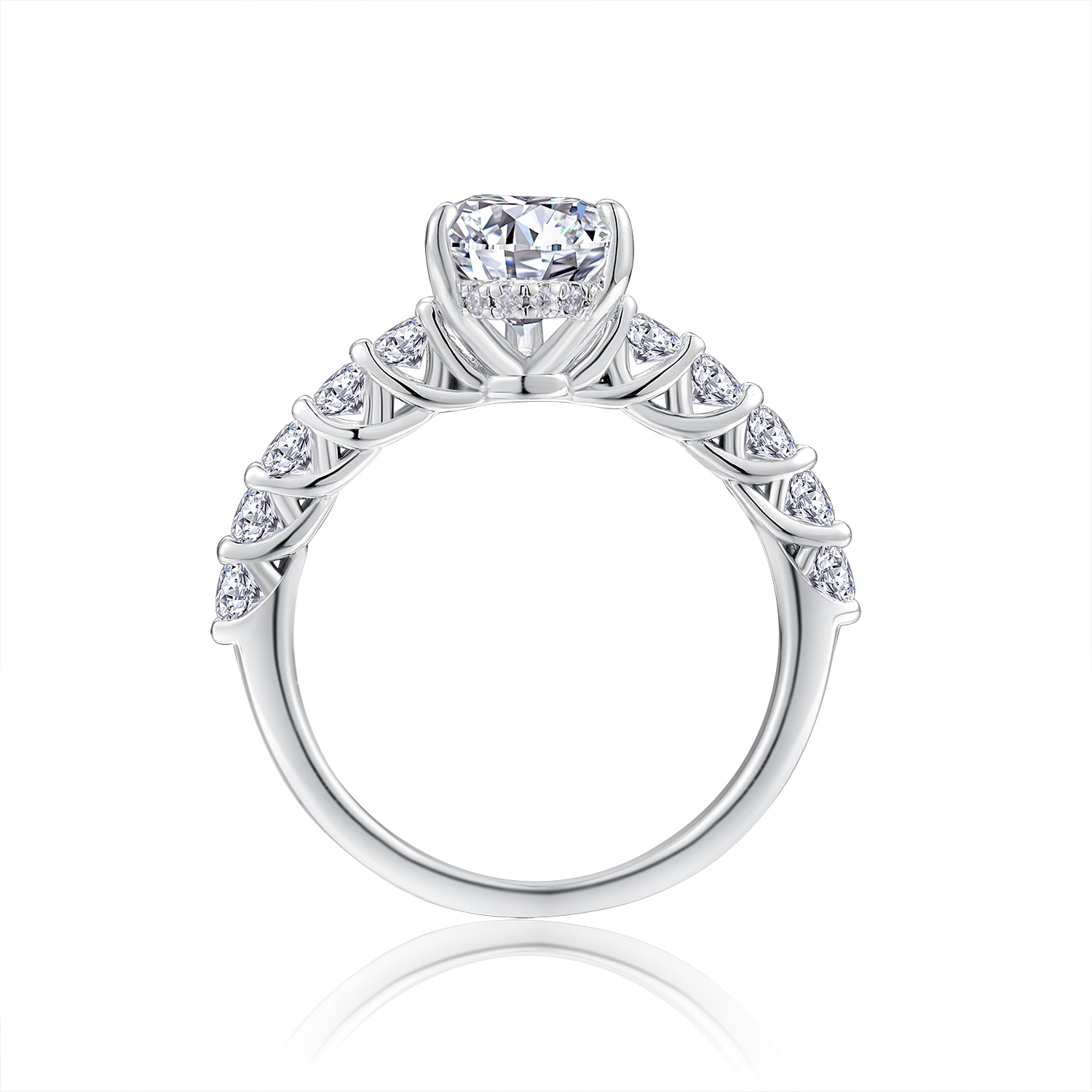 Moonlight Water Drop - A Wedding Ring Set With Top-quality Pear-shaped Moissanite In