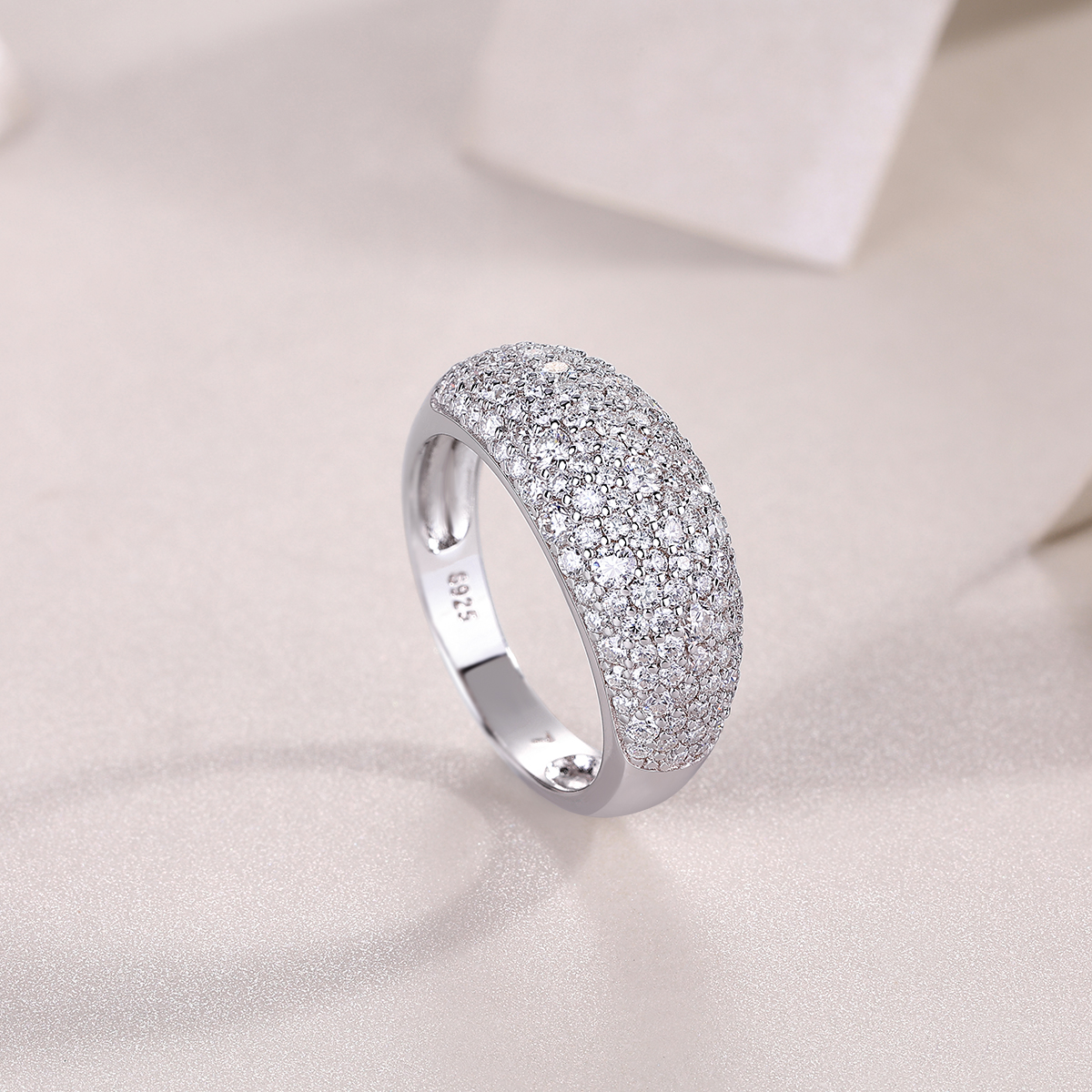Moonlit Night Stars - A Wedding Ring Set With Top-quality Moissanite Silver And