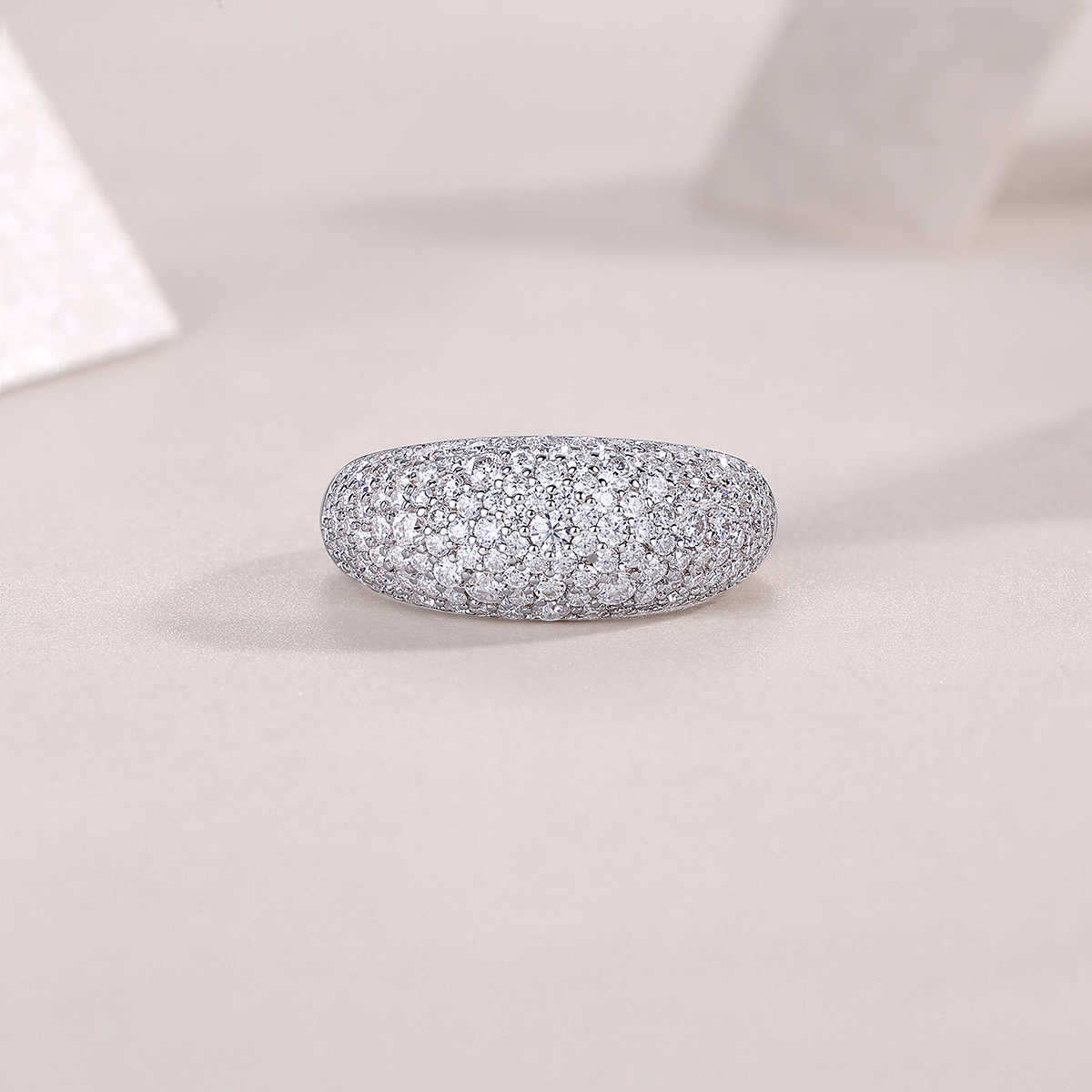 Moonlit Night Stars - A Wedding Ring Set With Top-quality Moissanite Silver And