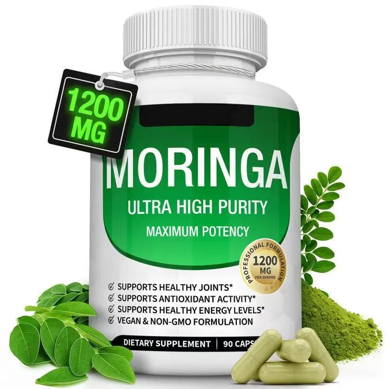 Moringa Oleifera-Kapseln 1200 mg – reines Moringa-Blattpulver, natürliches Superfood für Energie