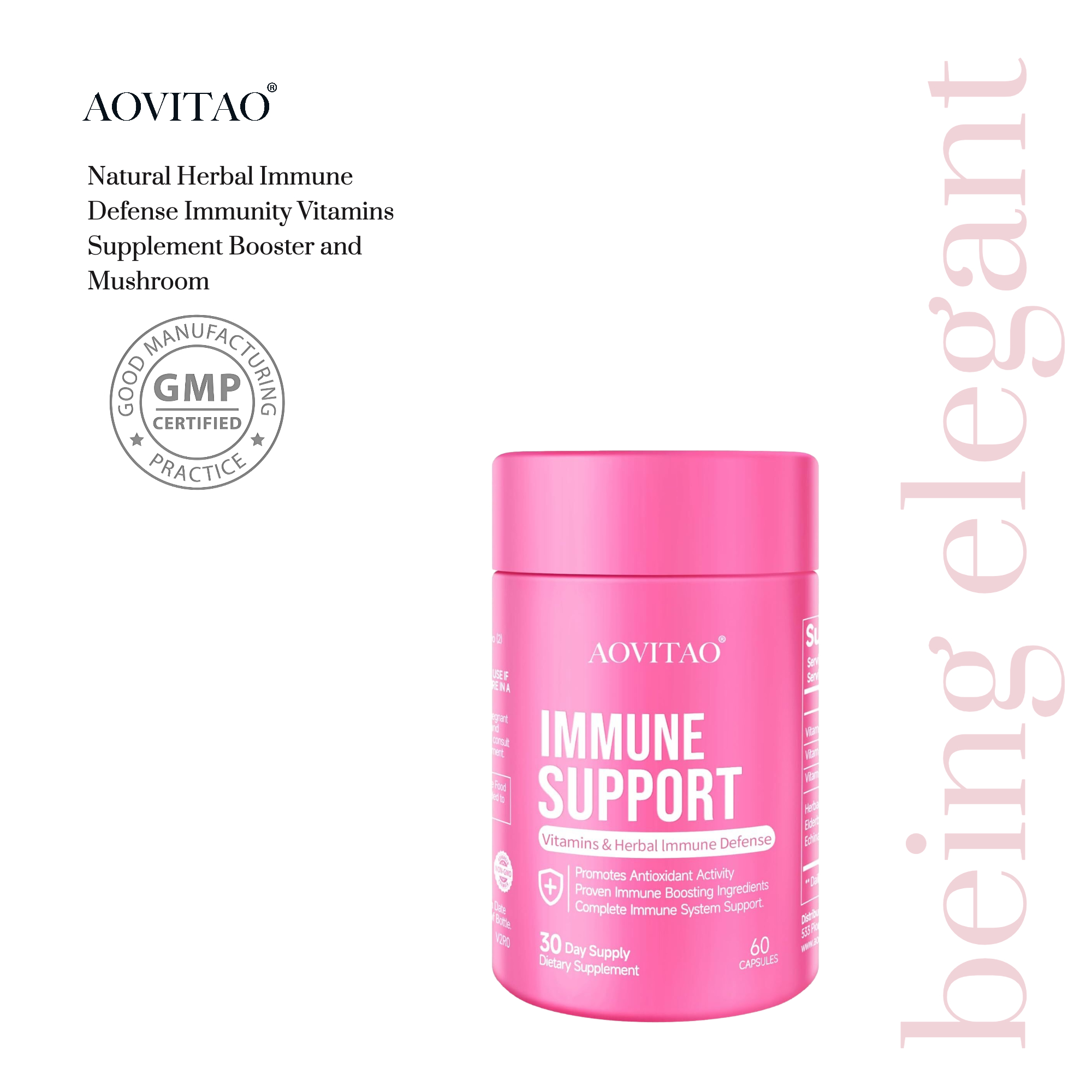 Natural Herbal Immune Defense Immunity Vitamins Supplement Booster And Mushroom Supplement