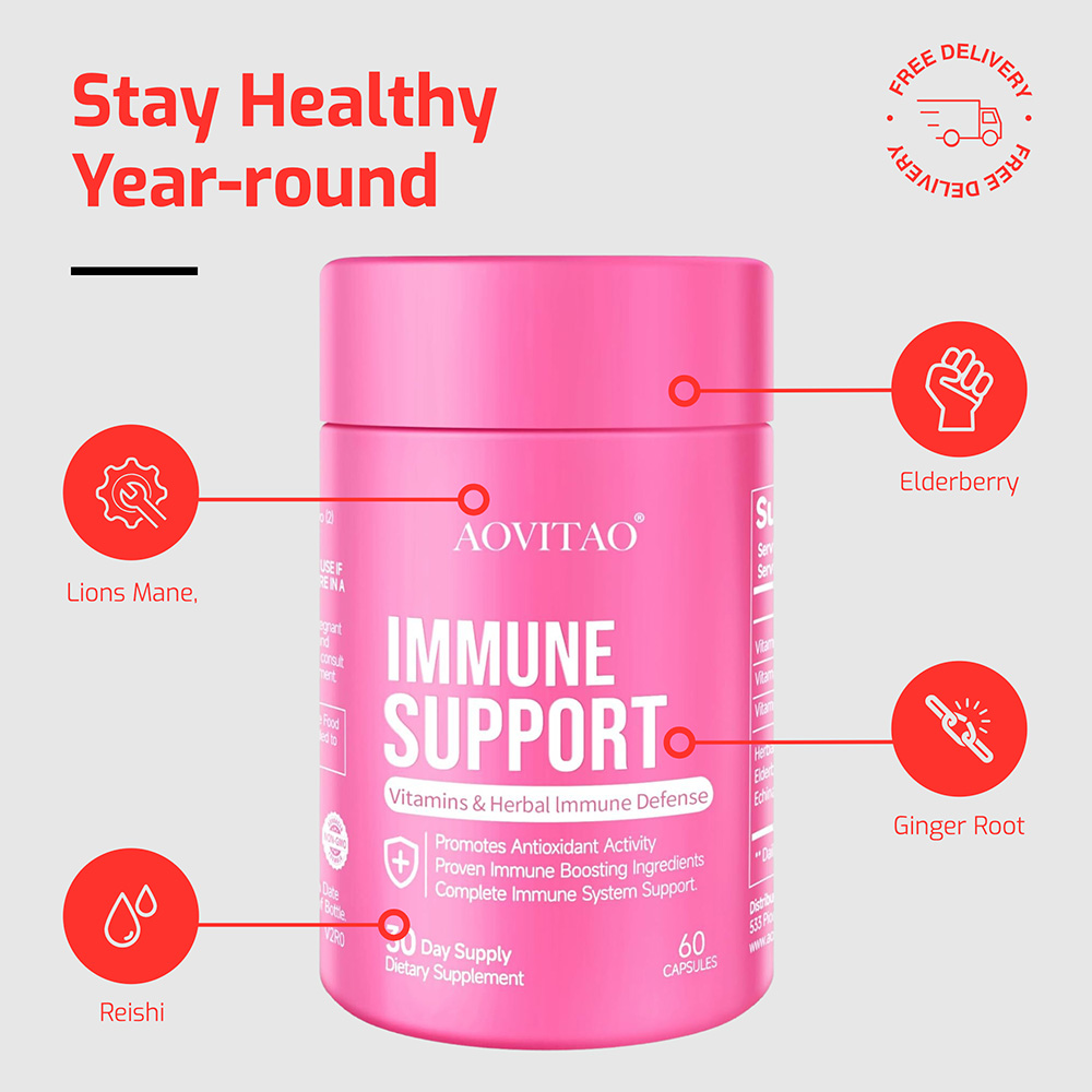 Natural Herbal Immune Defense Immunity Vitamins Supplement Booster And Mushroom Supplement
