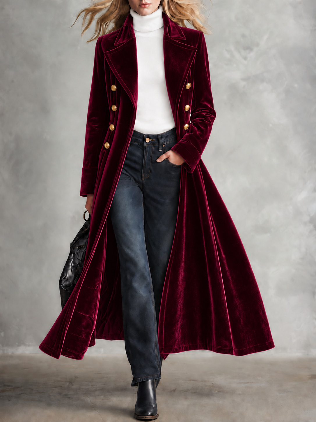 New Autumnwinter Retro-elegant Lapel Coat
