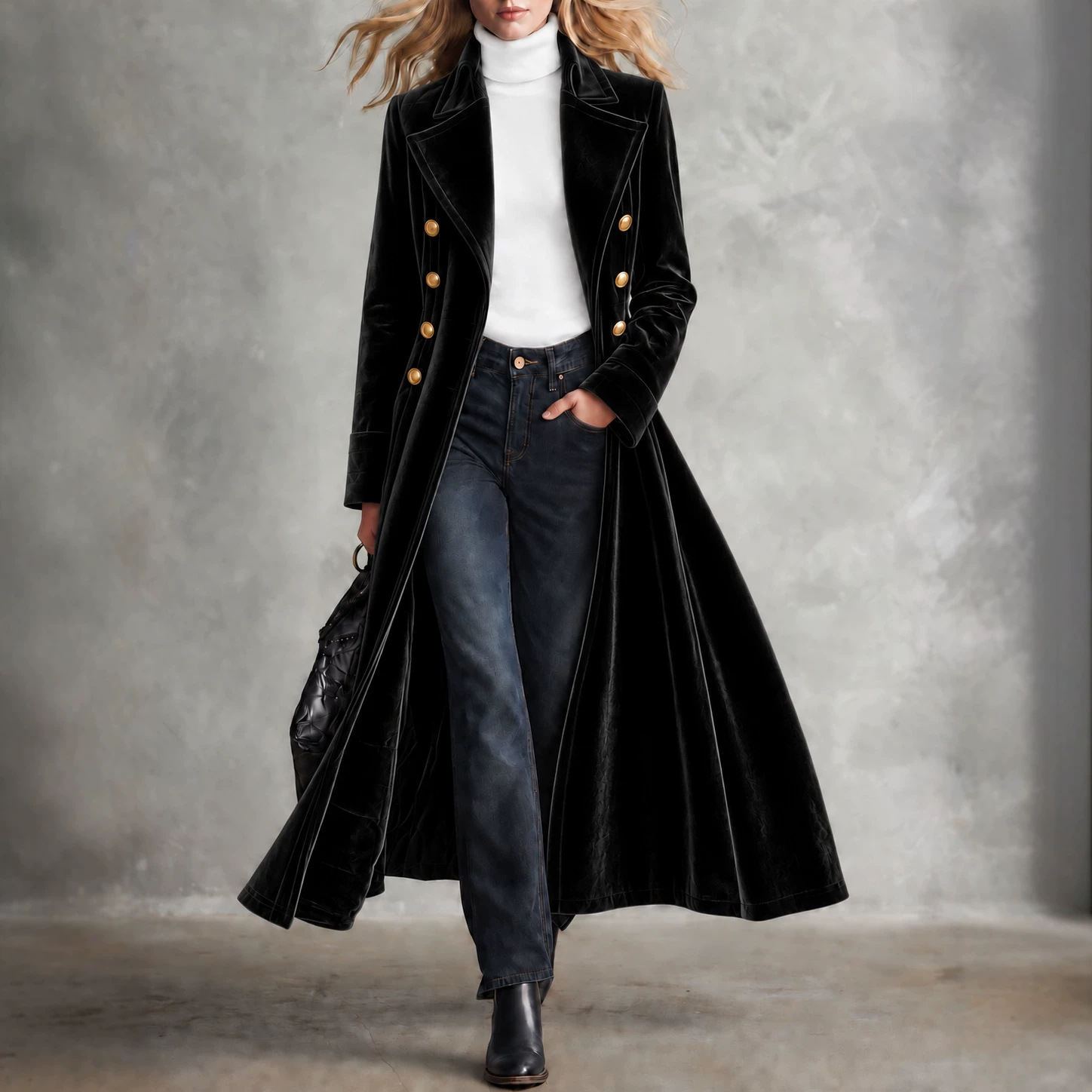 New Autumnwinter Retro-elegant Lapel Coat