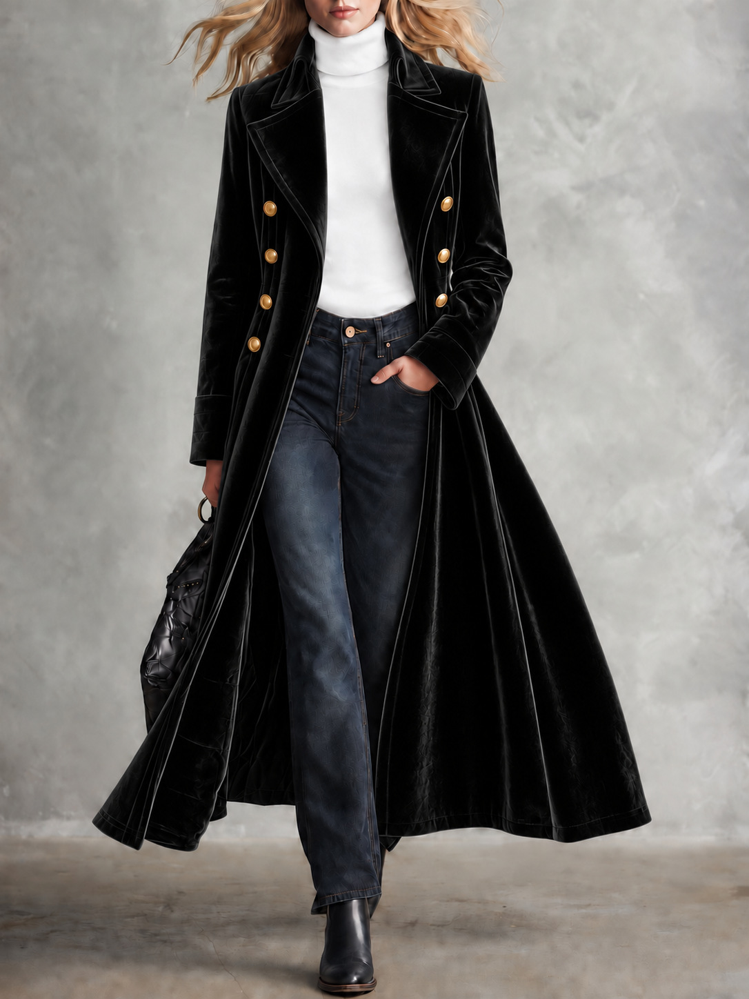 New Autumnwinter Retro-elegant Lapel Coat