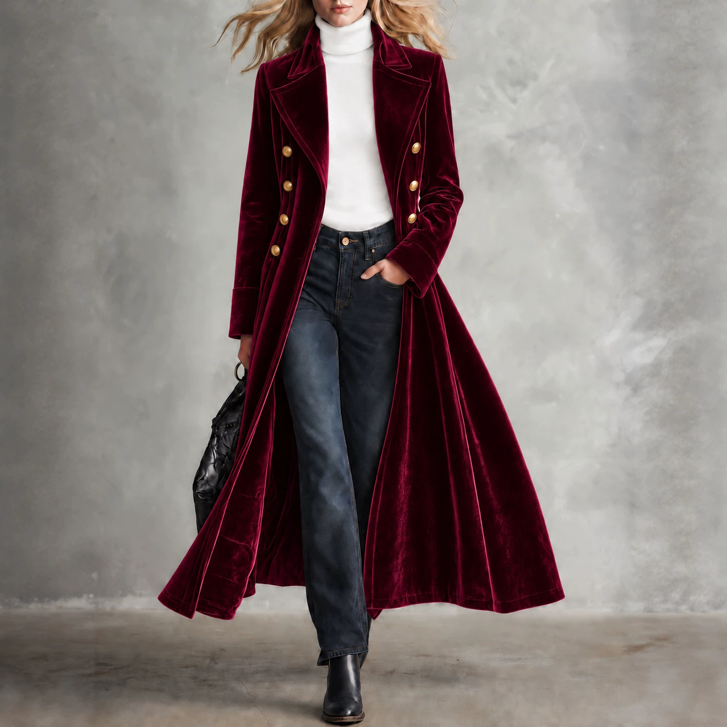 New Autumnwinter Retro-elegant Lapel Coat