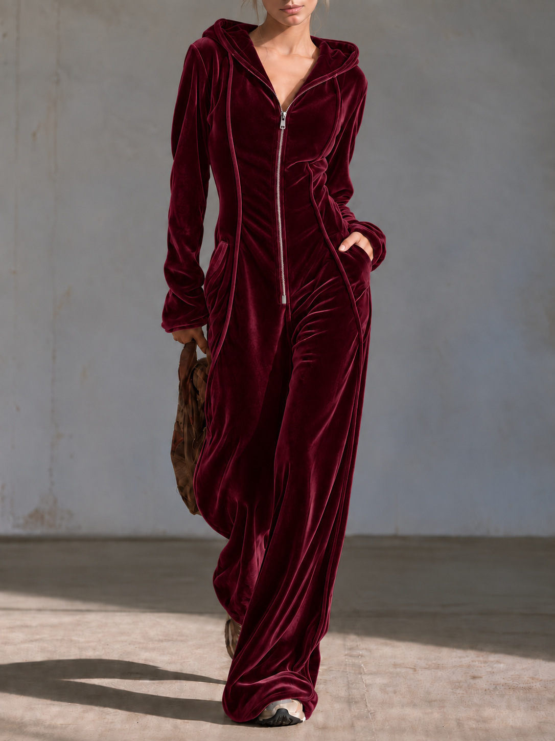 New Autumnwinter Velvet Casual Elegant Jumpsuit