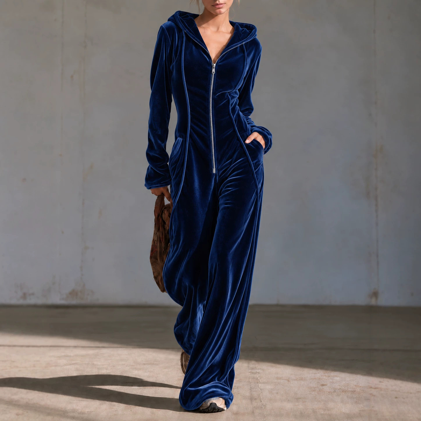 New Autumnwinter Velvet Casual Elegant Jumpsuit