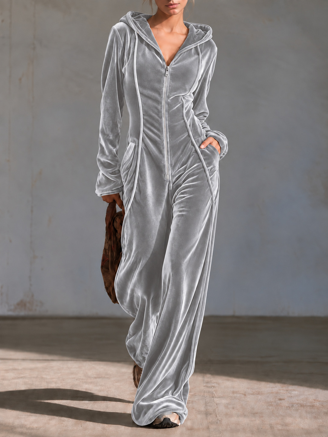 New Autumnwinter Velvet Casual Elegant Jumpsuit
