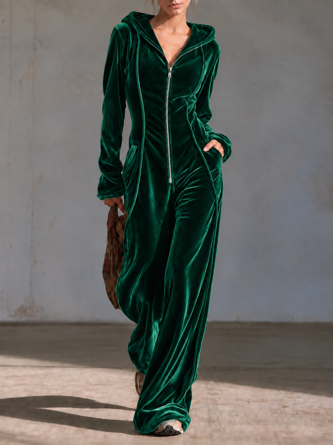 New Autumnwinter Velvet Casual Elegant Jumpsuit