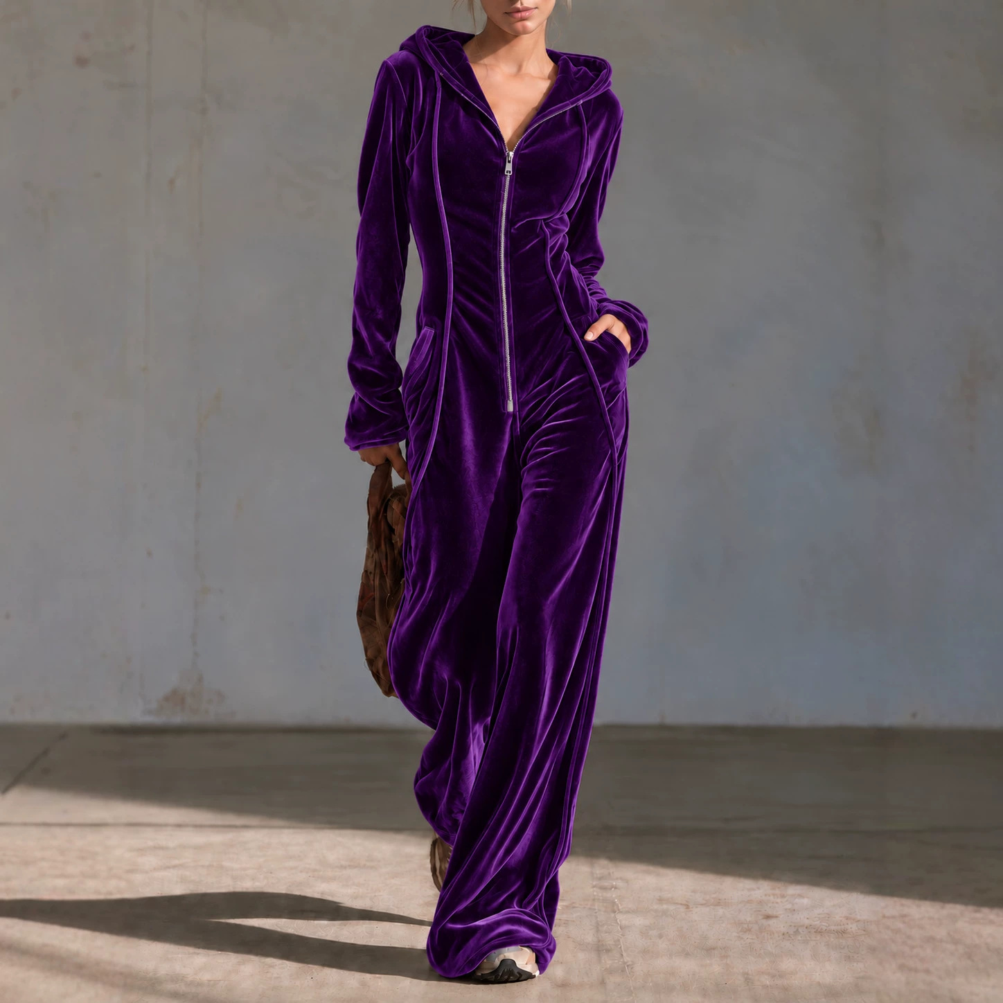 New Autumnwinter Velvet Casual Elegant Jumpsuit