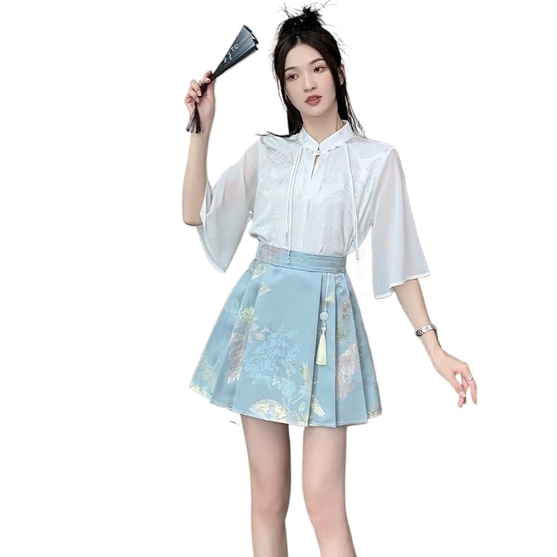 New Chinese-style Satin Skirt