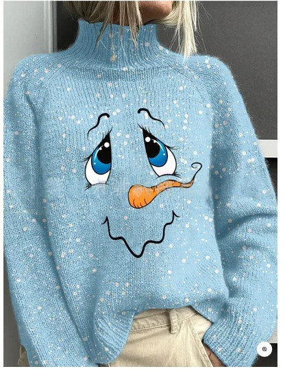 Novo Natal impressão abstrata casual casaco casaco cardigan