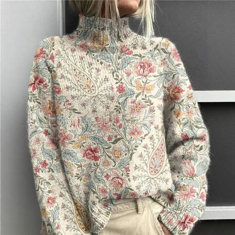 Novo Natal impressão abstrata casual casaco casaco cardigan