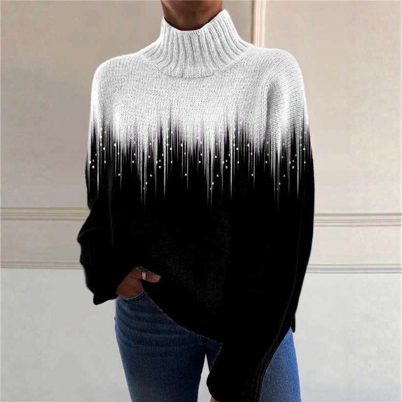 Novo Natal impressão abstrata casual casaco casaco cardigan