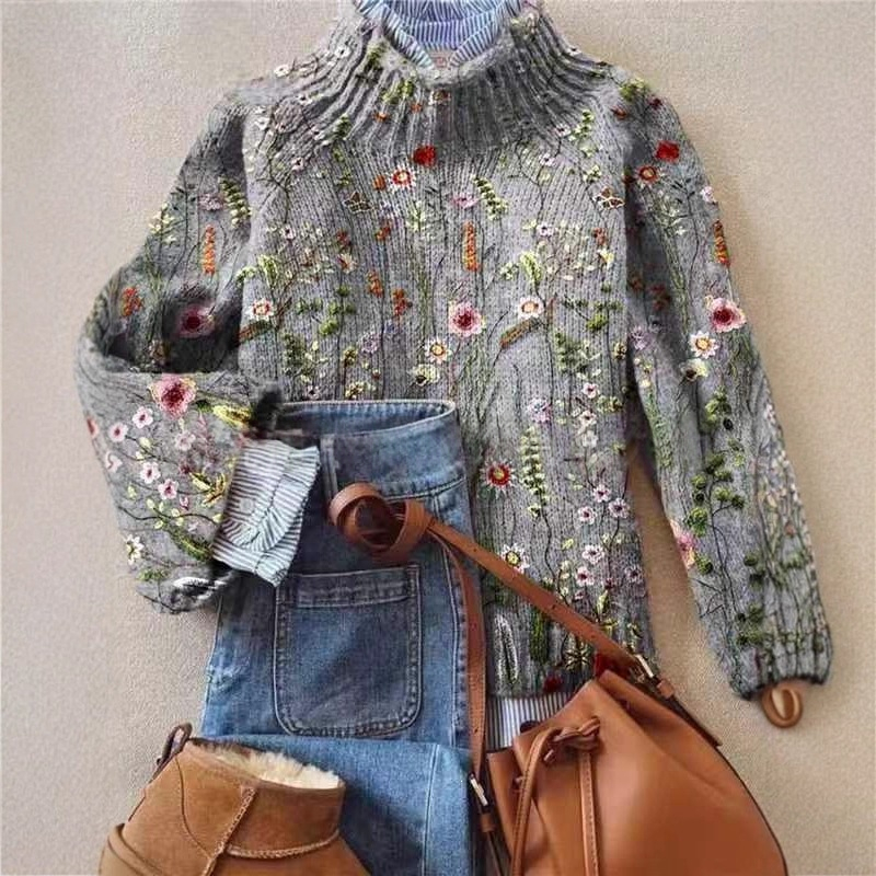 Novo Natal impressão abstrata casual casaco casaco cardigan
