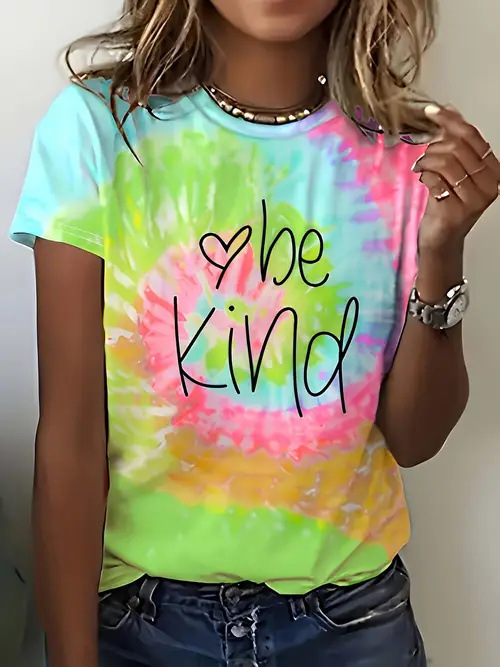 New Crossborder Women's Casual Short Sleeve TShirt, 3D Printed Crew Neck Printed Top