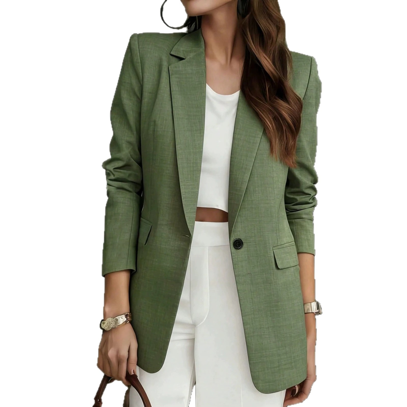 New European And American Style Simple One-button Women's Blazer, Loose-fitting Versatile