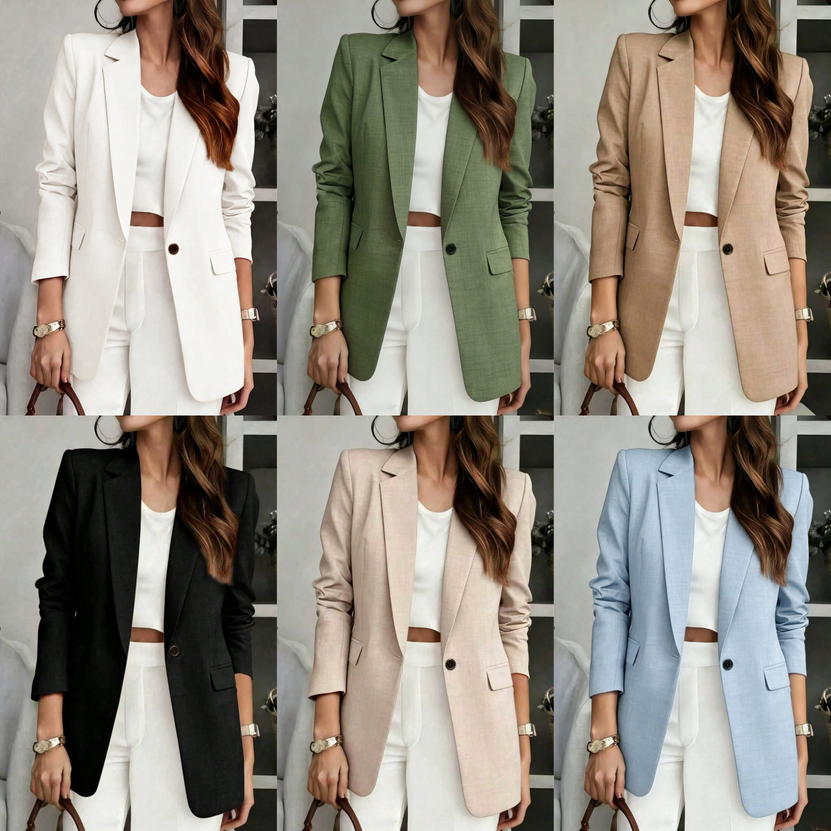 New European And American Style Simple One-button Women's Blazer, Loose-fitting Versatile