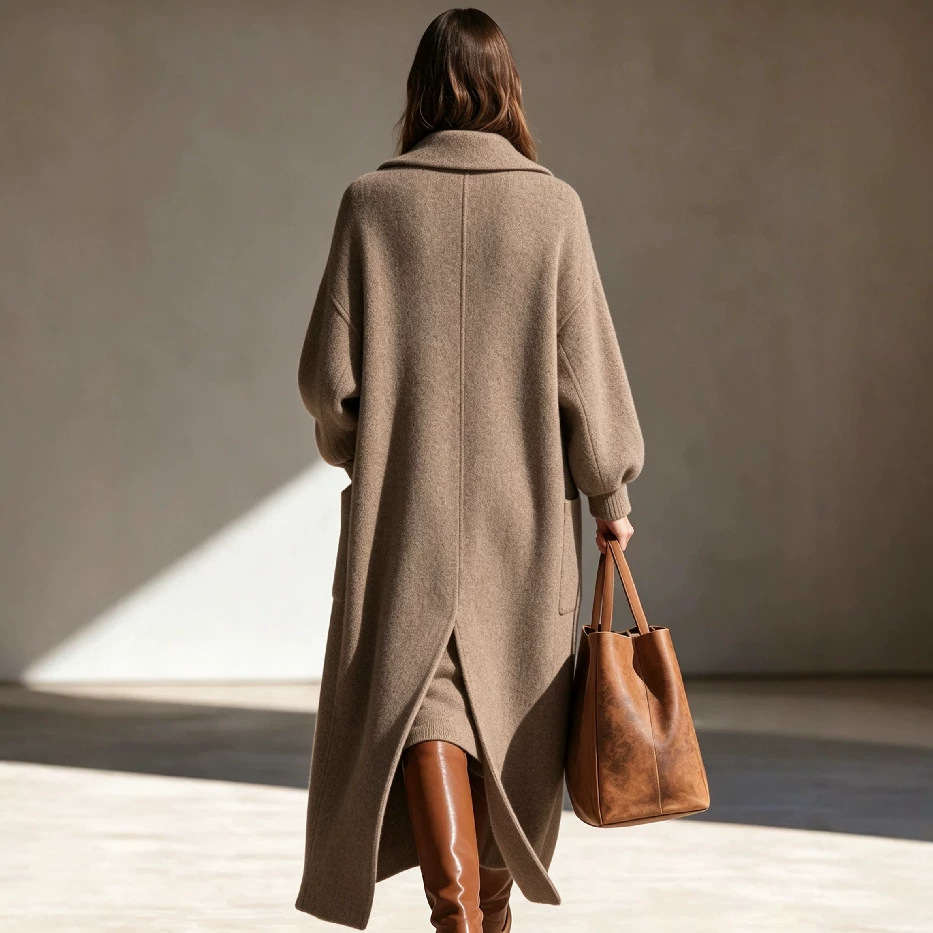 New Fallwinter Womens Long Lapel Coat