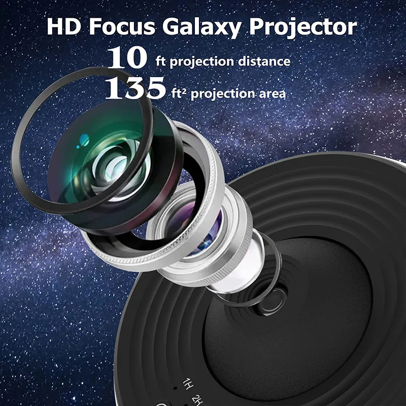 Nachtlicht Galaxy Projektor Sternenhimmel Projektor 360 drehbare Planetariumslampe für Kinder