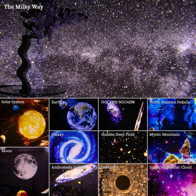 Nachtlicht Galaxy Projektor Sternenhimmel Projektor 360 drehbare Planetariumslampe für Kinder
