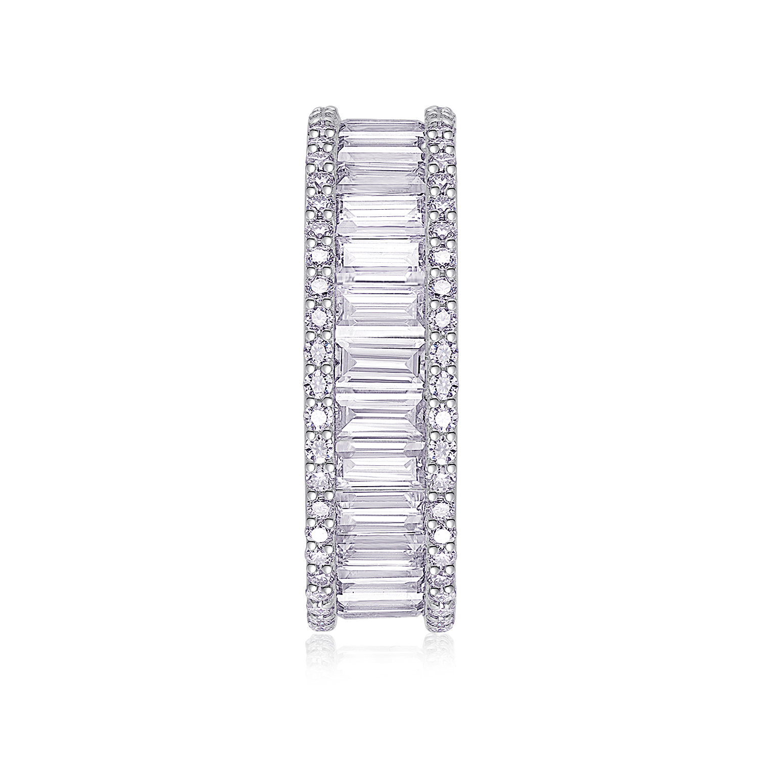 Note - A Wedding Ring Set With Top-quality Square Moissanite In Silver And