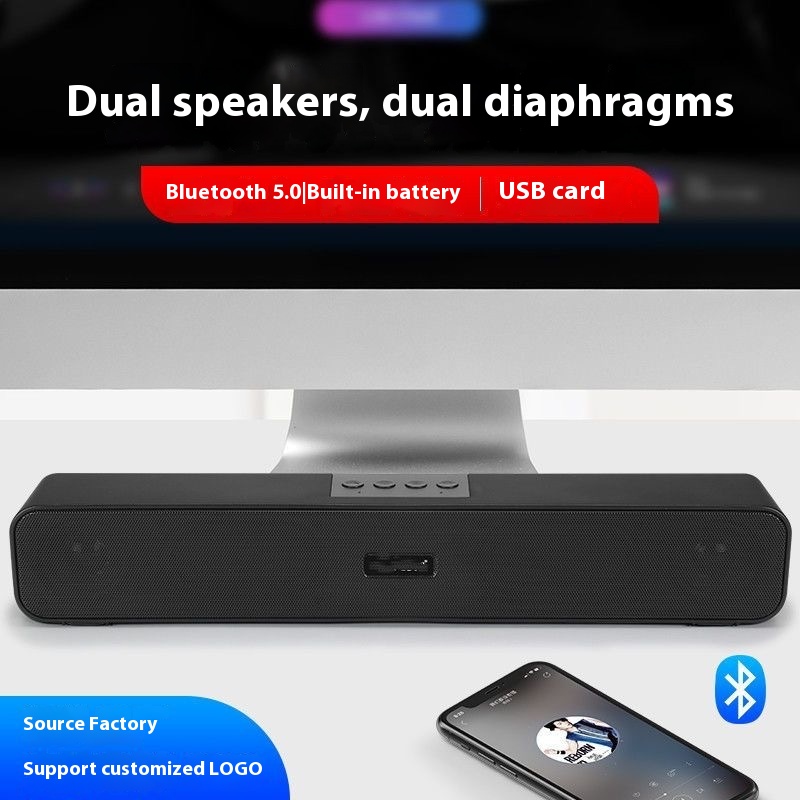 Langer Notebook-Desktop-Bluetooth-Lautsprecher mit Extra-Bass