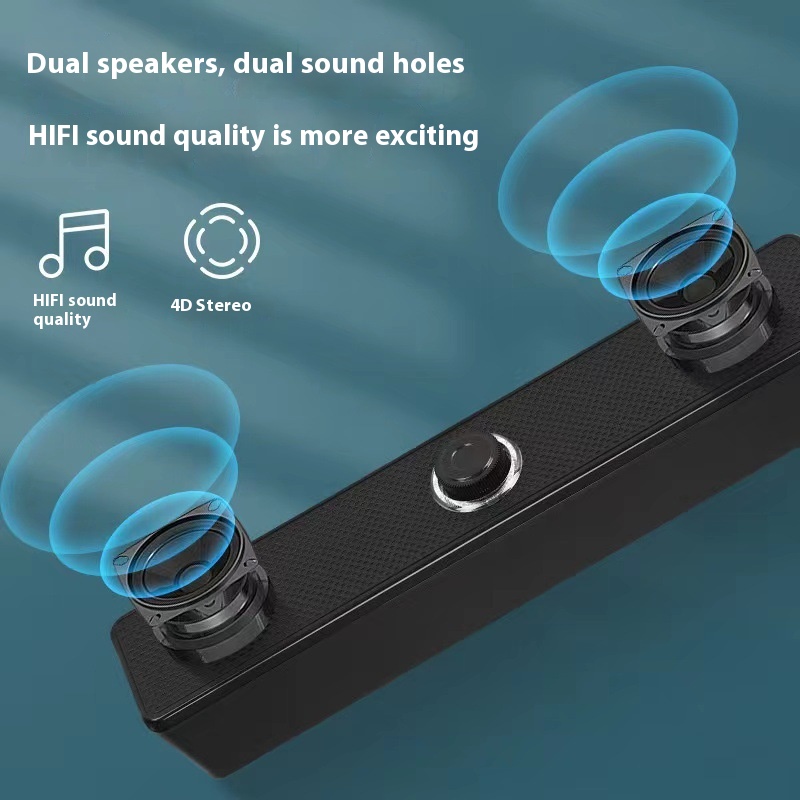 Langer Notebook-Desktop-Bluetooth-Lautsprecher mit Extra-Bass