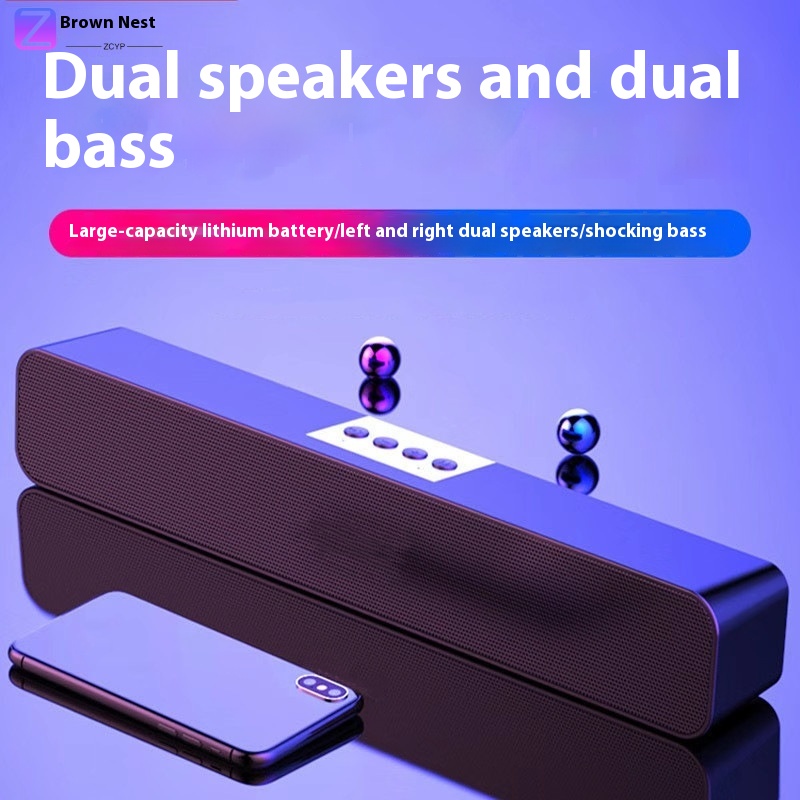 Langer Notebook-Desktop-Bluetooth-Lautsprecher mit Extra-Bass