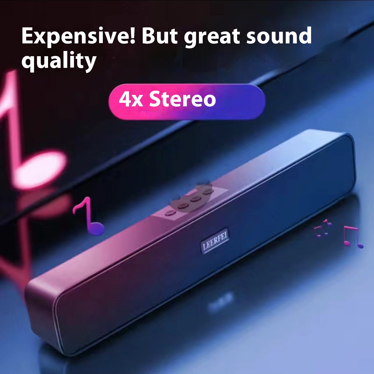 Langer Notebook-Desktop-Bluetooth-Lautsprecher mit Extra-Bass